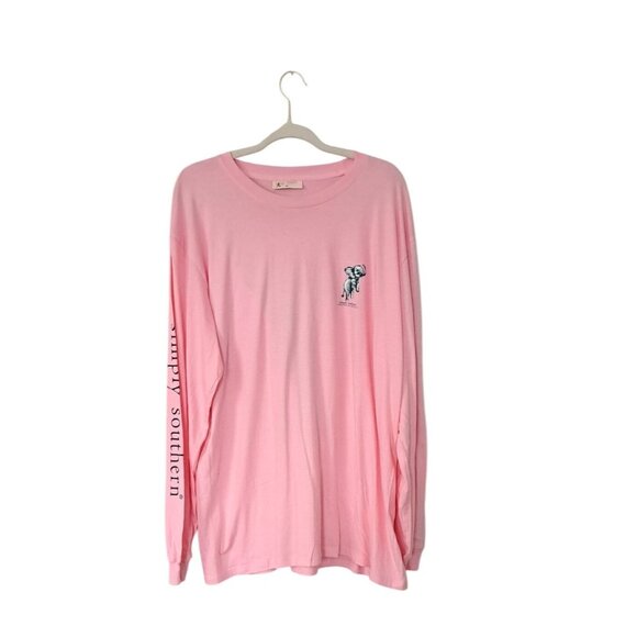 NWOT Simply Southern Pink T-Shirt "Born to Bloom" Elephant Print XL - Picture 5 of 7